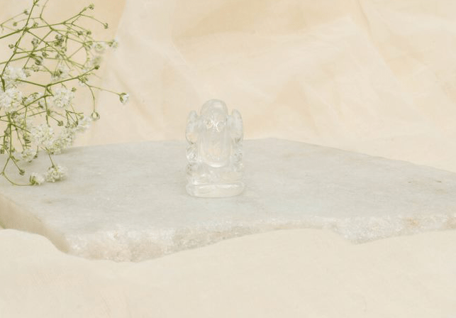 Clear Quartz Ganpati - 1 inch - Bodh Gem and Crystals