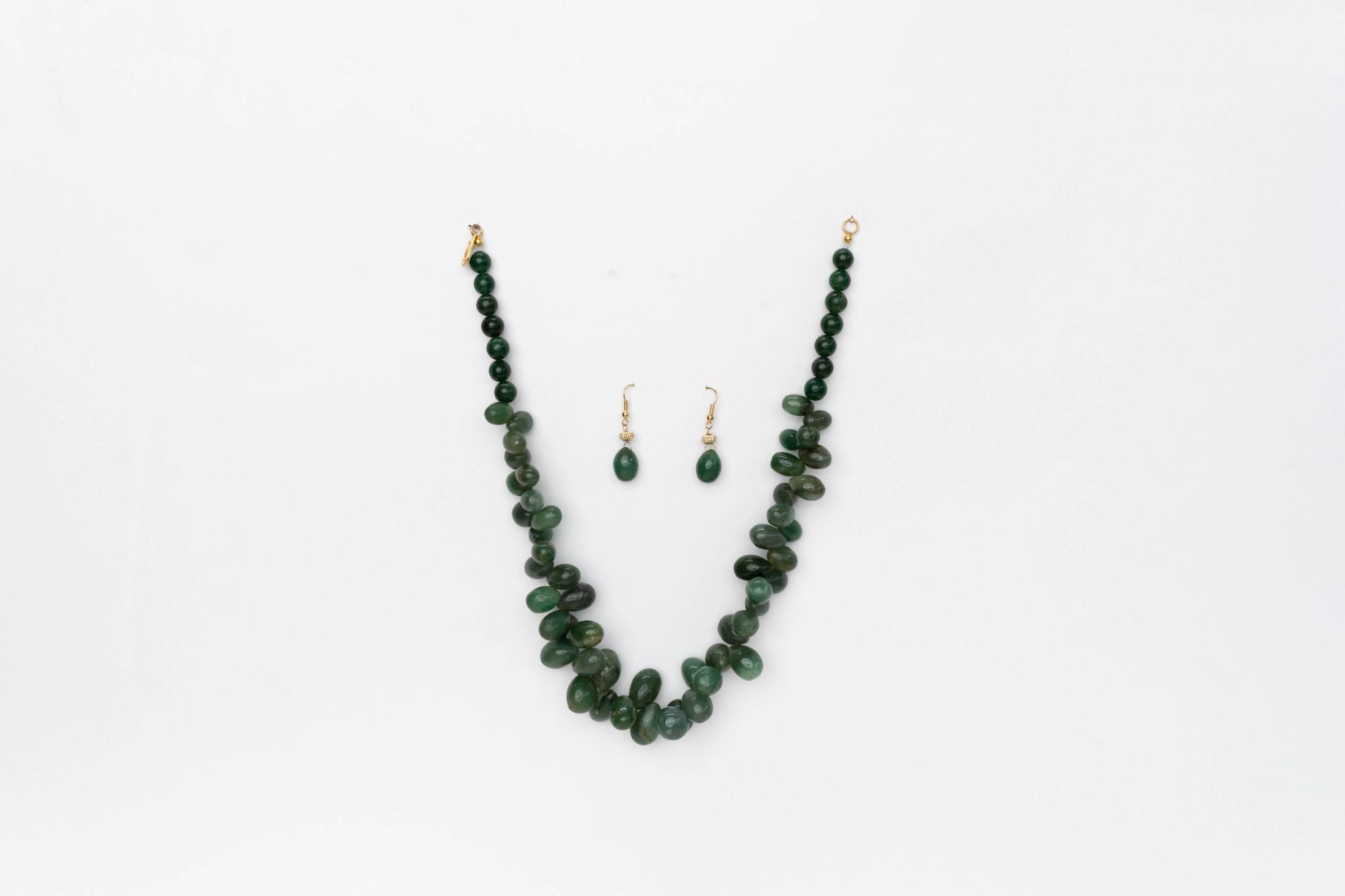 Green Aventurine Grapes Necklace - Bodh Gem and Crystals