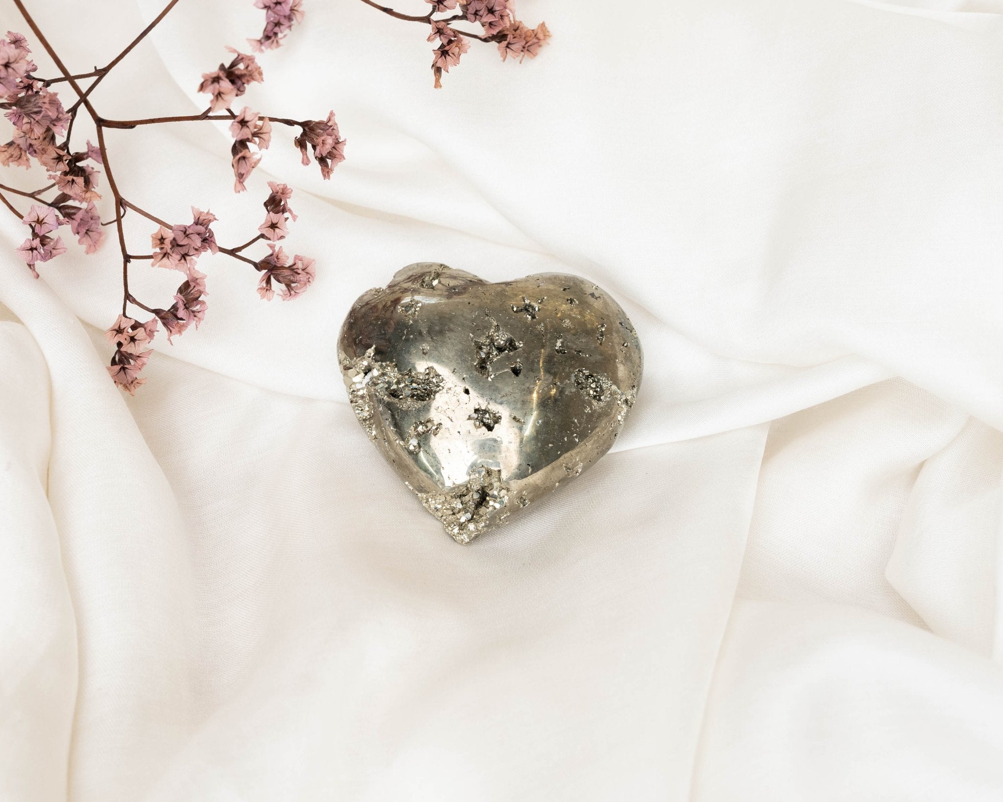 Iron Pyrite Heart 160.8g - Bodh Gem and Crystals