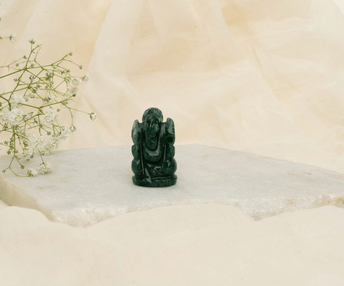 Jade Ganpati-1 inch - Bodh Gem and Crystals