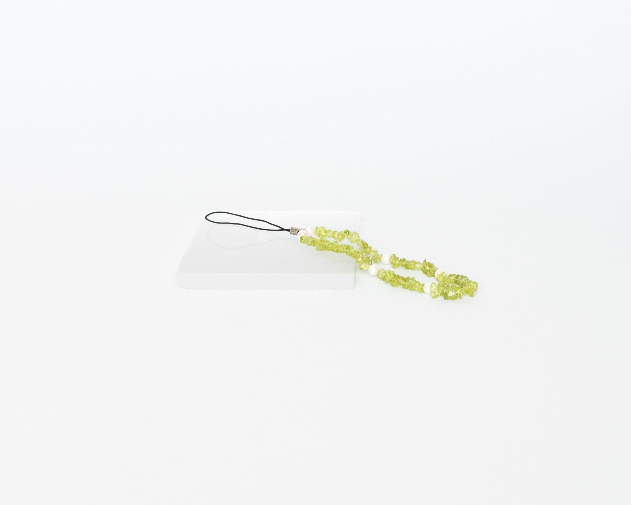 Peridot with Pearl Phone Charm - Bodh Gem and Crystals