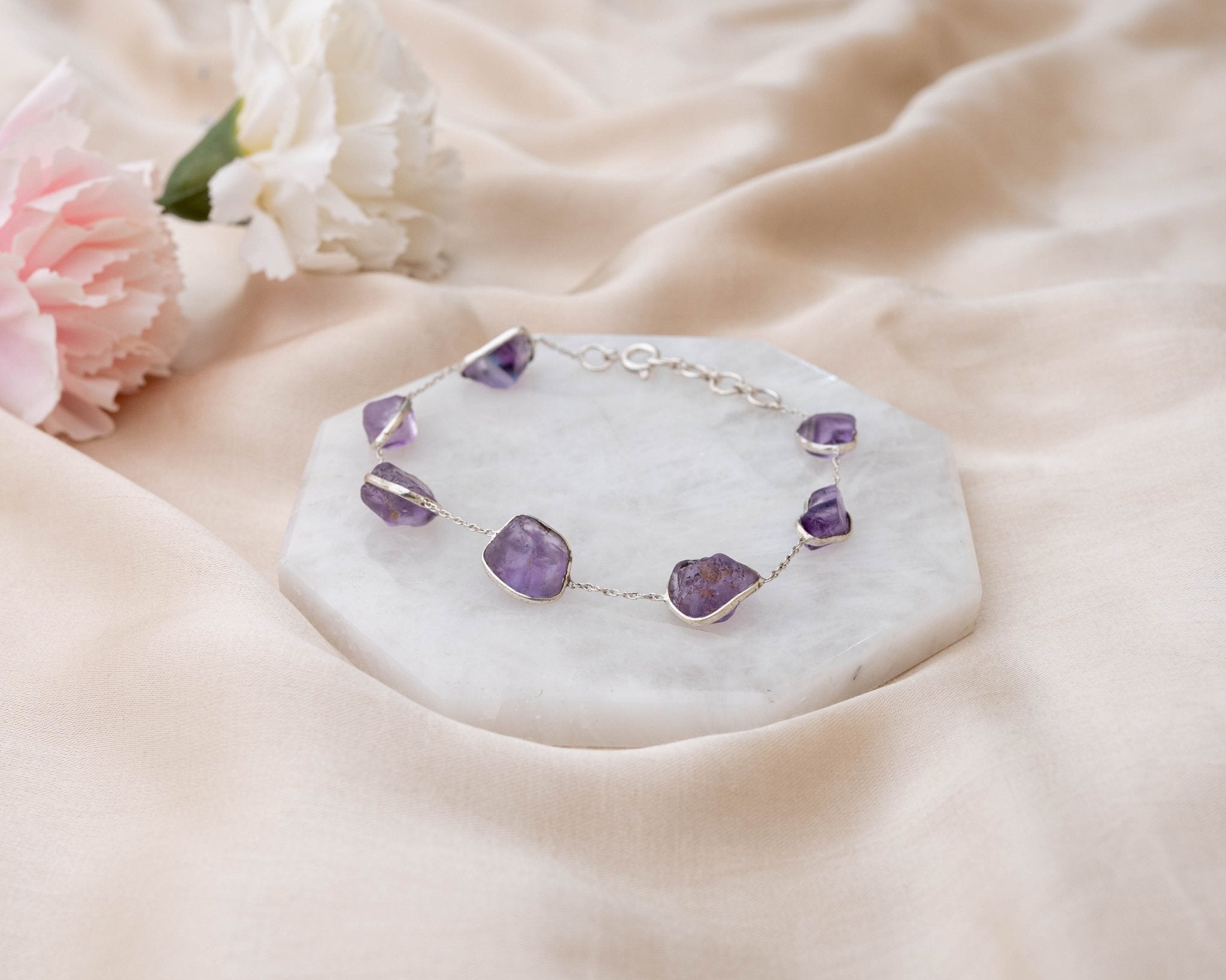 Purple Fluorite Bracelet - Bodh Gem and Crystals