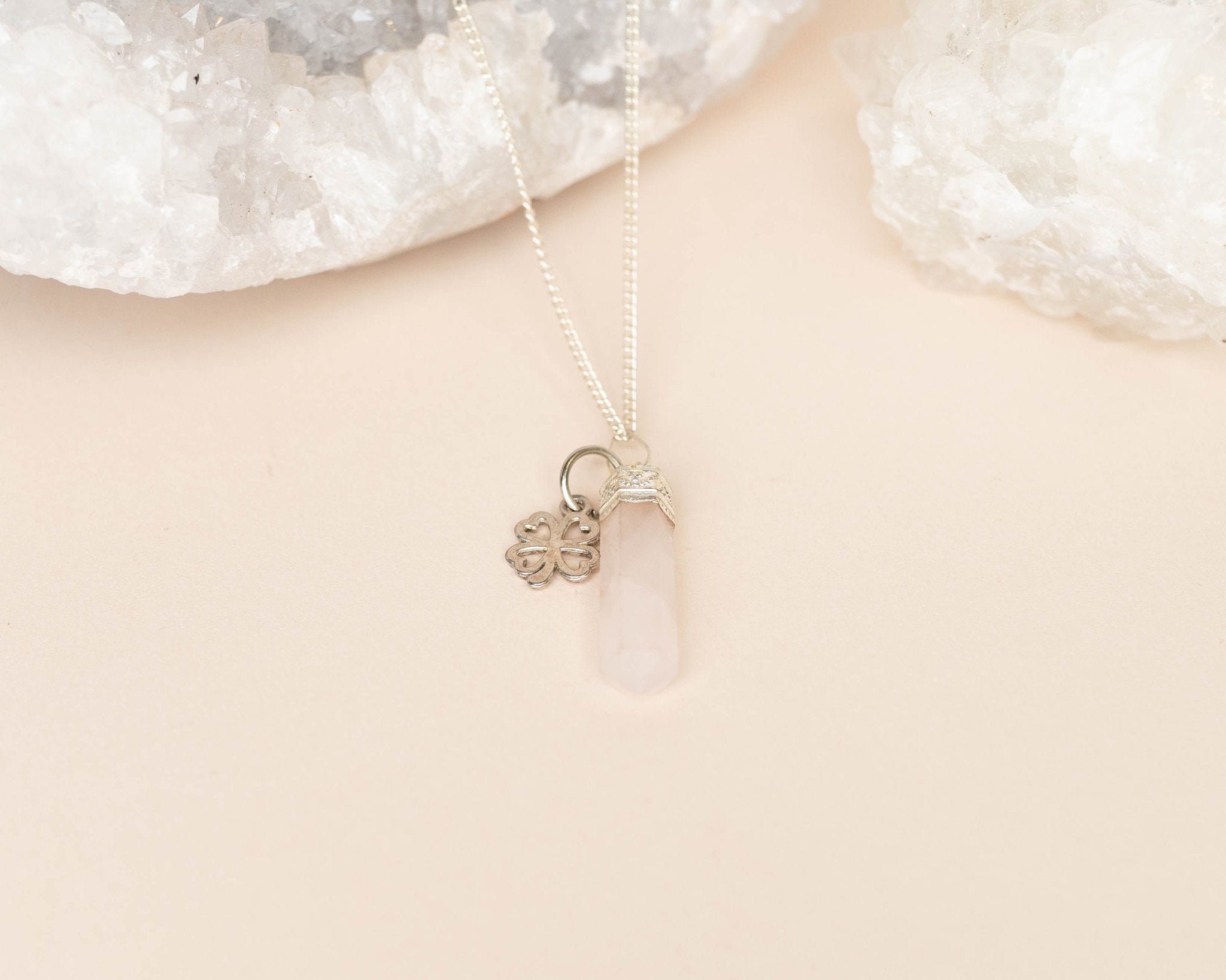 Rosaline leaf pendant - Bodh Gem and Crystals