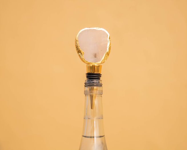 Rose Quartz Bottle Stopper - Bodh Gem and Crystals