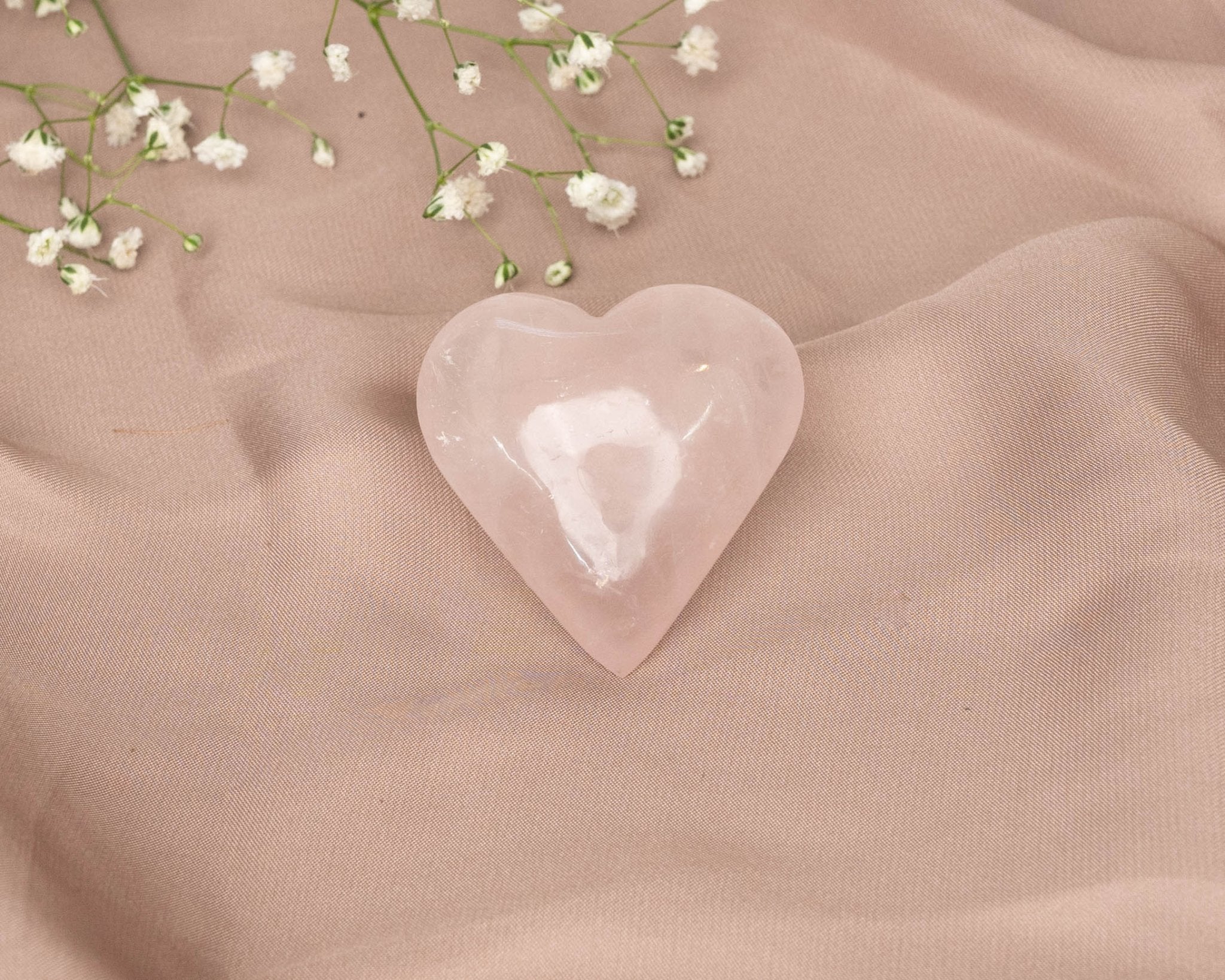 Rose Quartz Heart 33.1g - Bodh Gem and Crystals