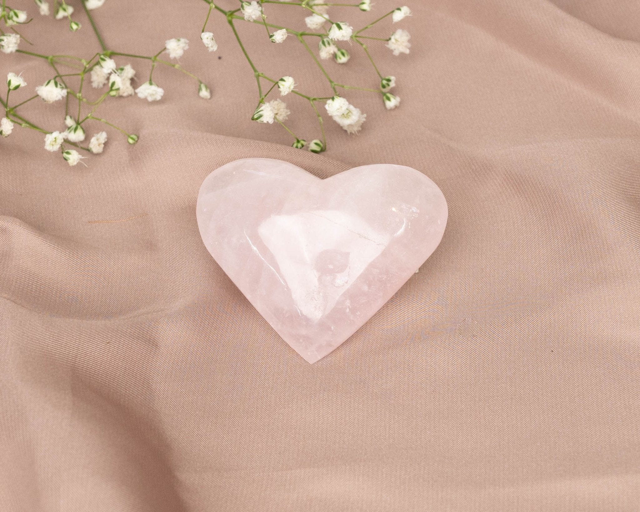 Rose Quartz Heart 38.4g - Bodh Gem and Crystals
