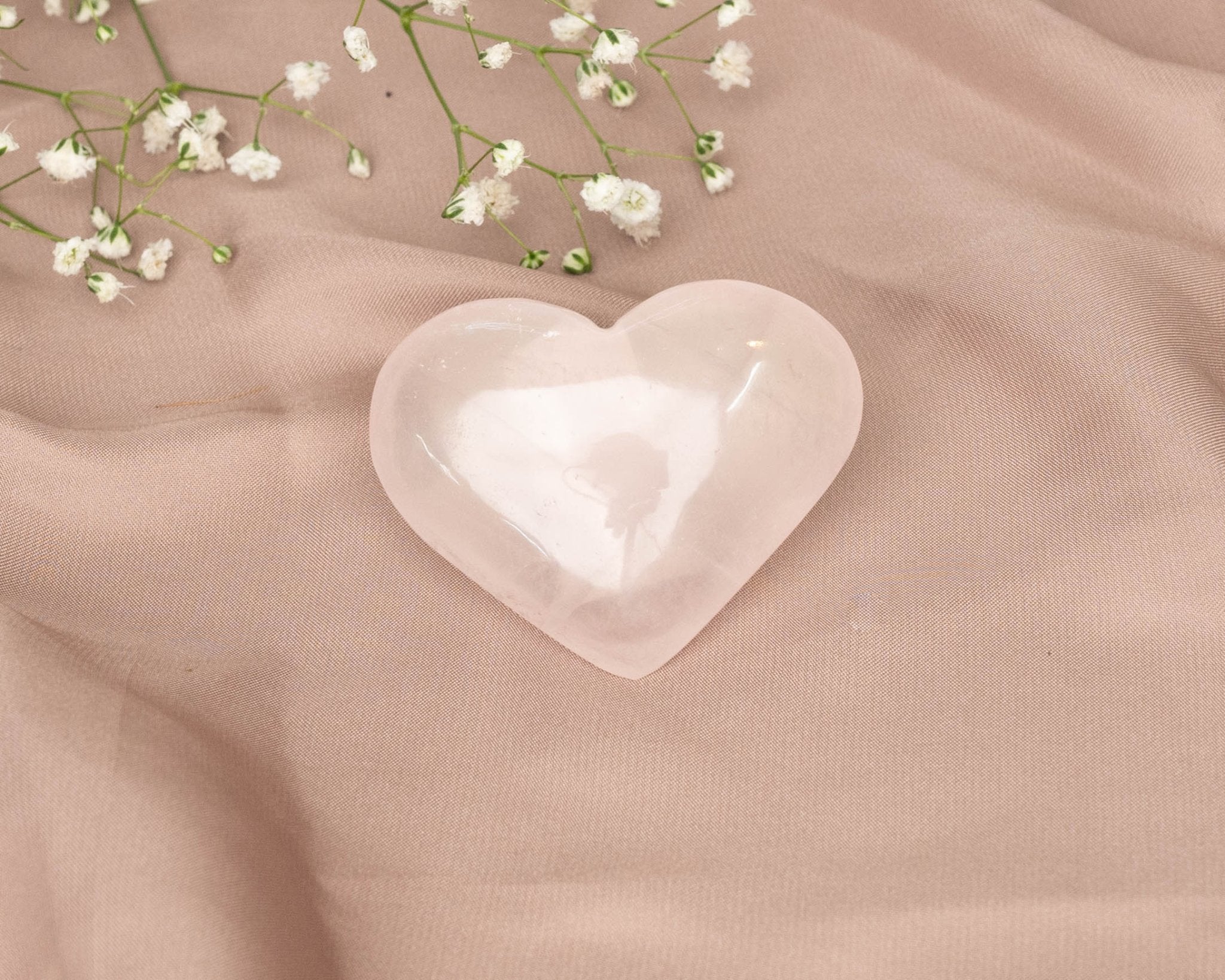 Rose Quartz Heart 42.2g - Bodh Gem and Crystals