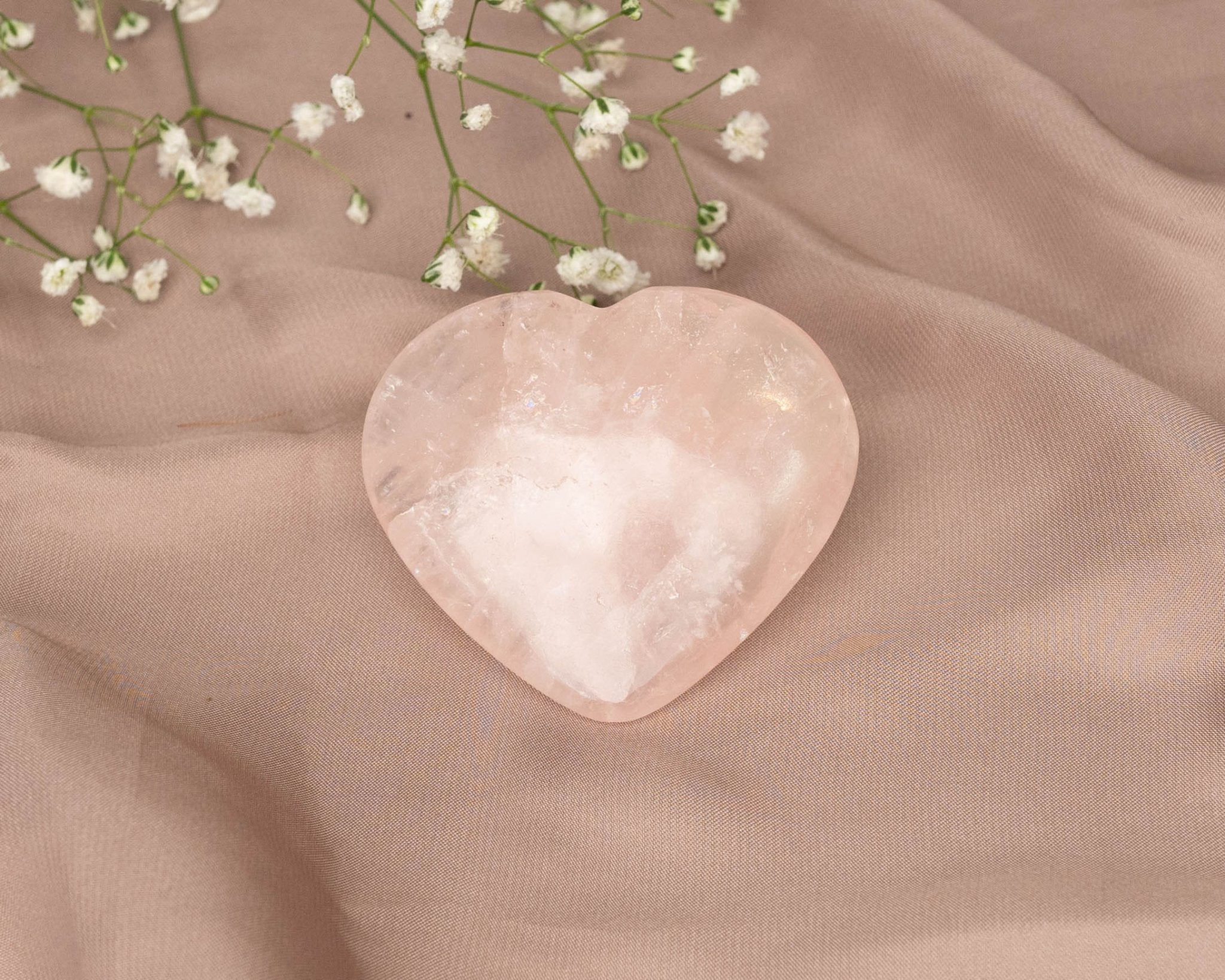 Rose Quartz Heart 43.2g - Bodh Gem and Crystals