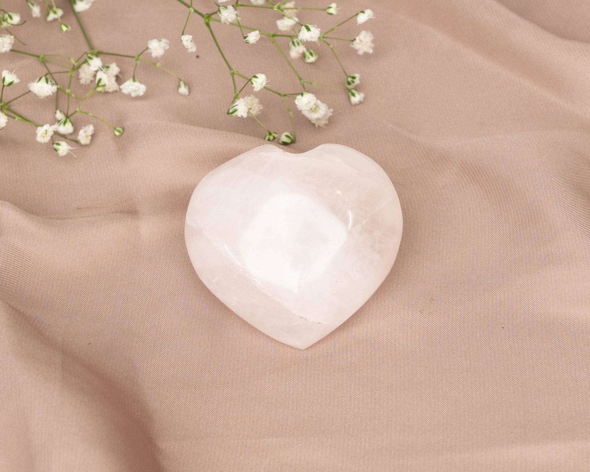 Rose Quartz Heart 66.3g - Bodh Gem and Crystals