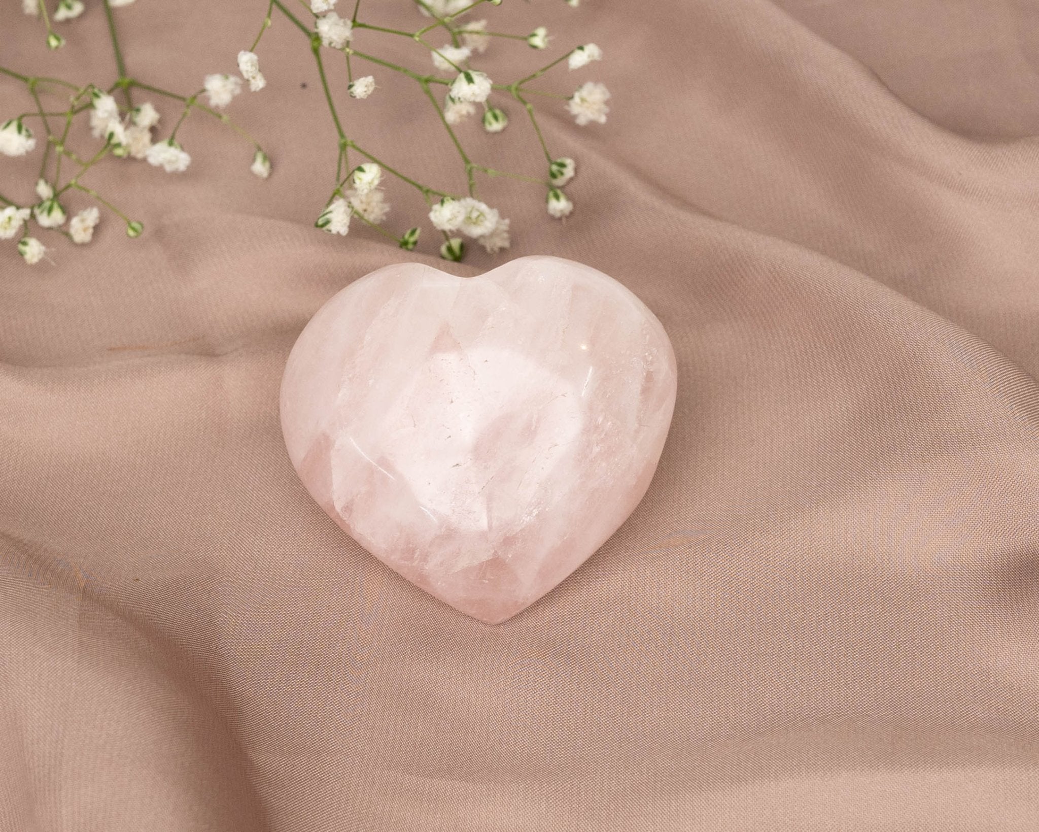 Rose Quartz Heart 66.4g - Bodh Gem and Crystals