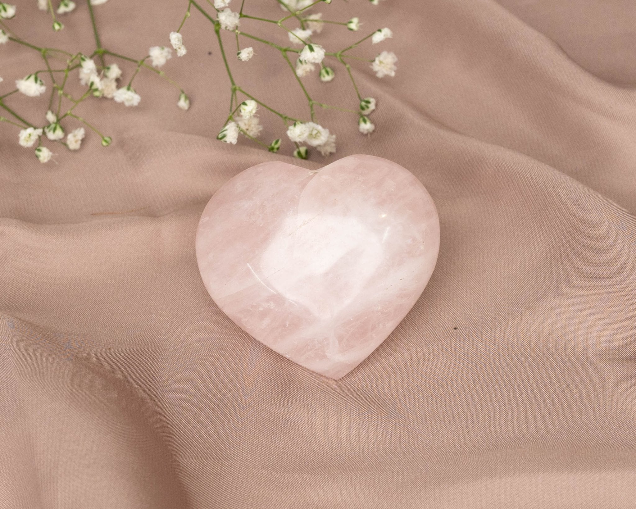 Rose Quartz Heart 66.6g - Bodh Gem and Crystals