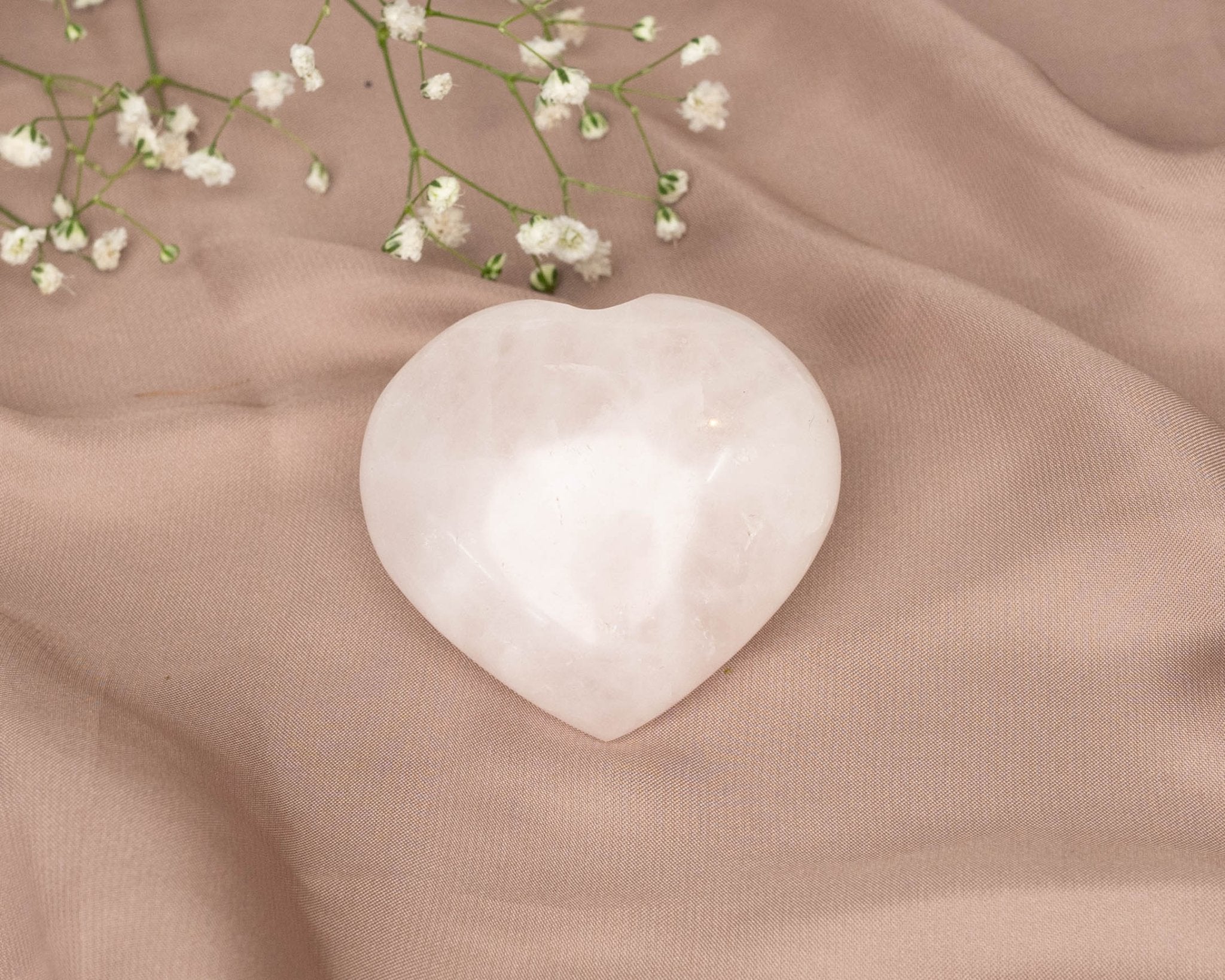 Rose Quartz Heart 67.4g - Bodh Gem and Crystals