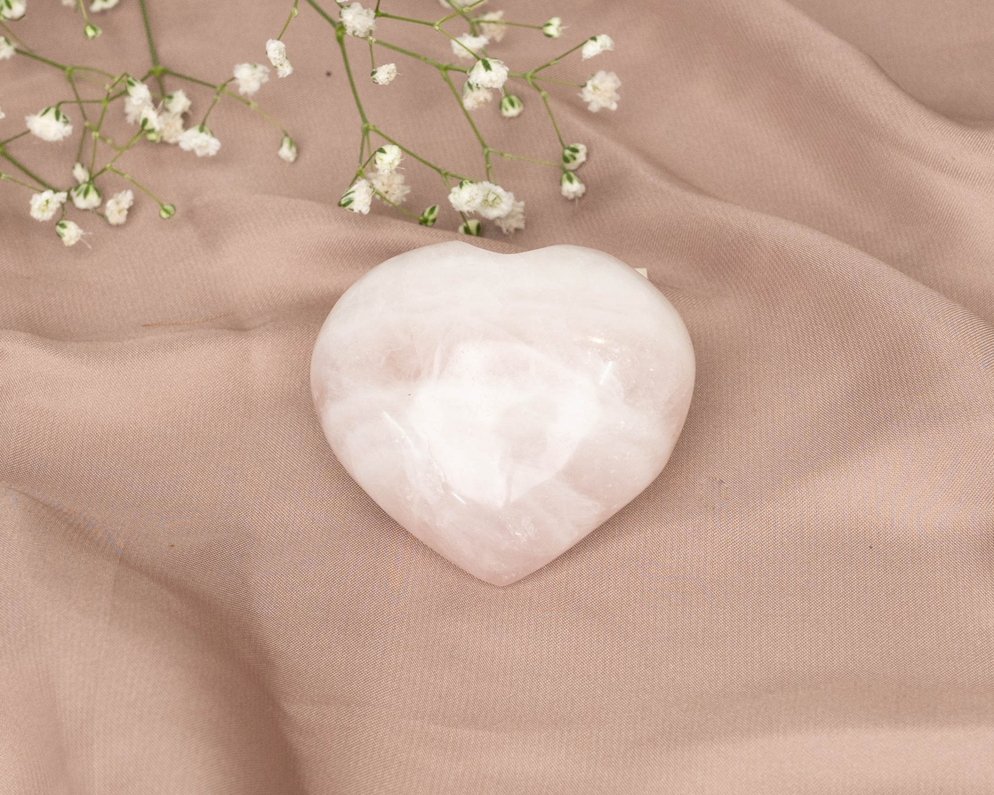 Rose Quartz Heart 67.5g - Bodh Gem and Crystals