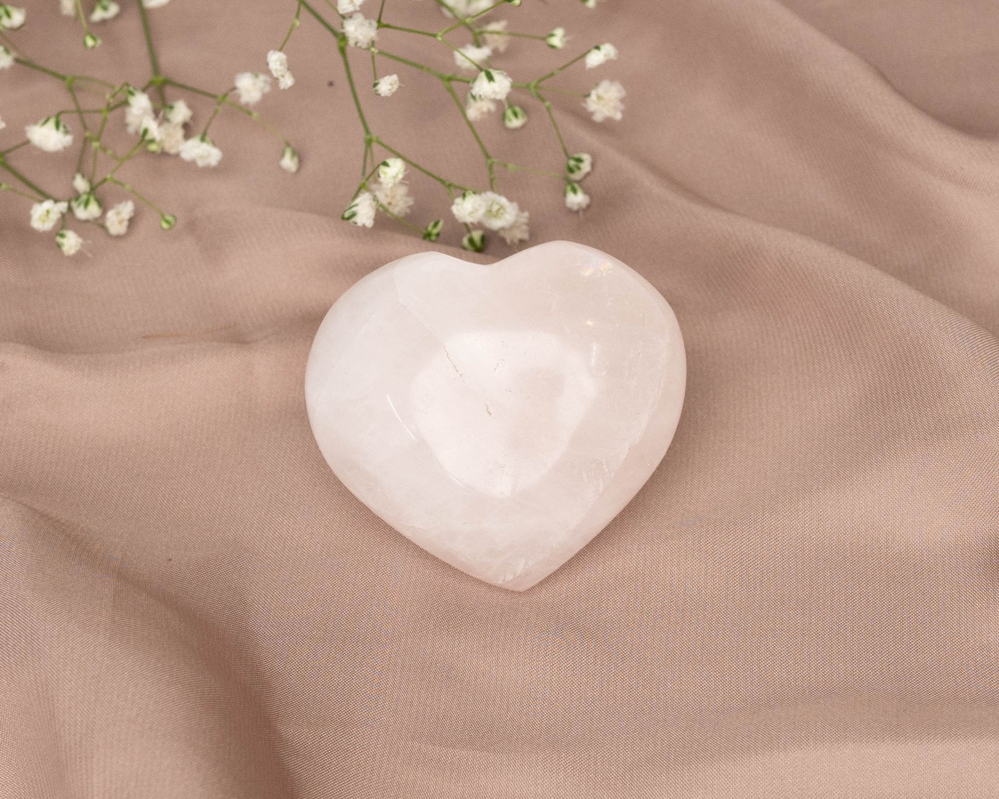 Rose Quartz Heart 68.8g - Bodh Gem and Crystals