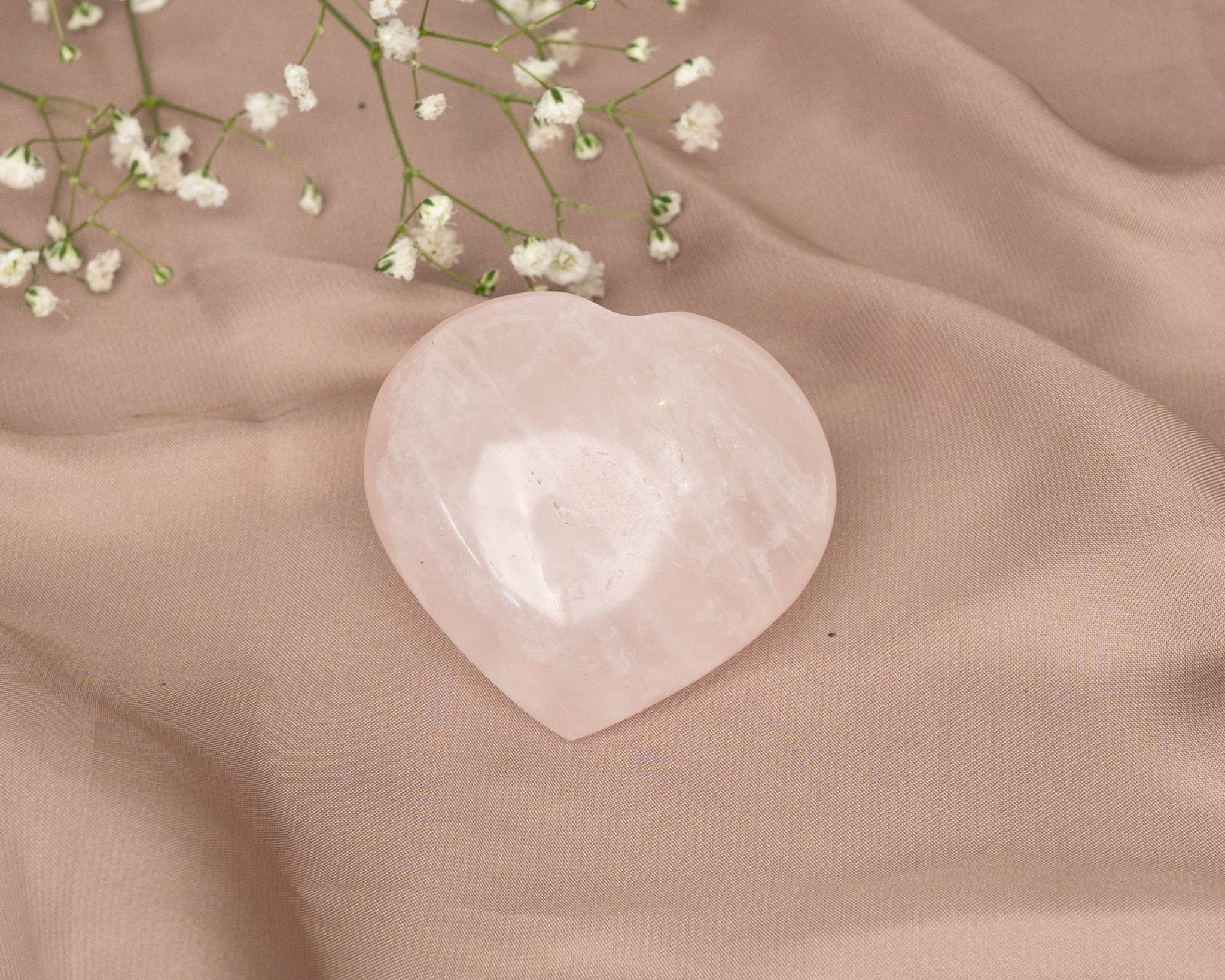 Rose Quartz Heart 70.0g - Bodh Gem and Crystals