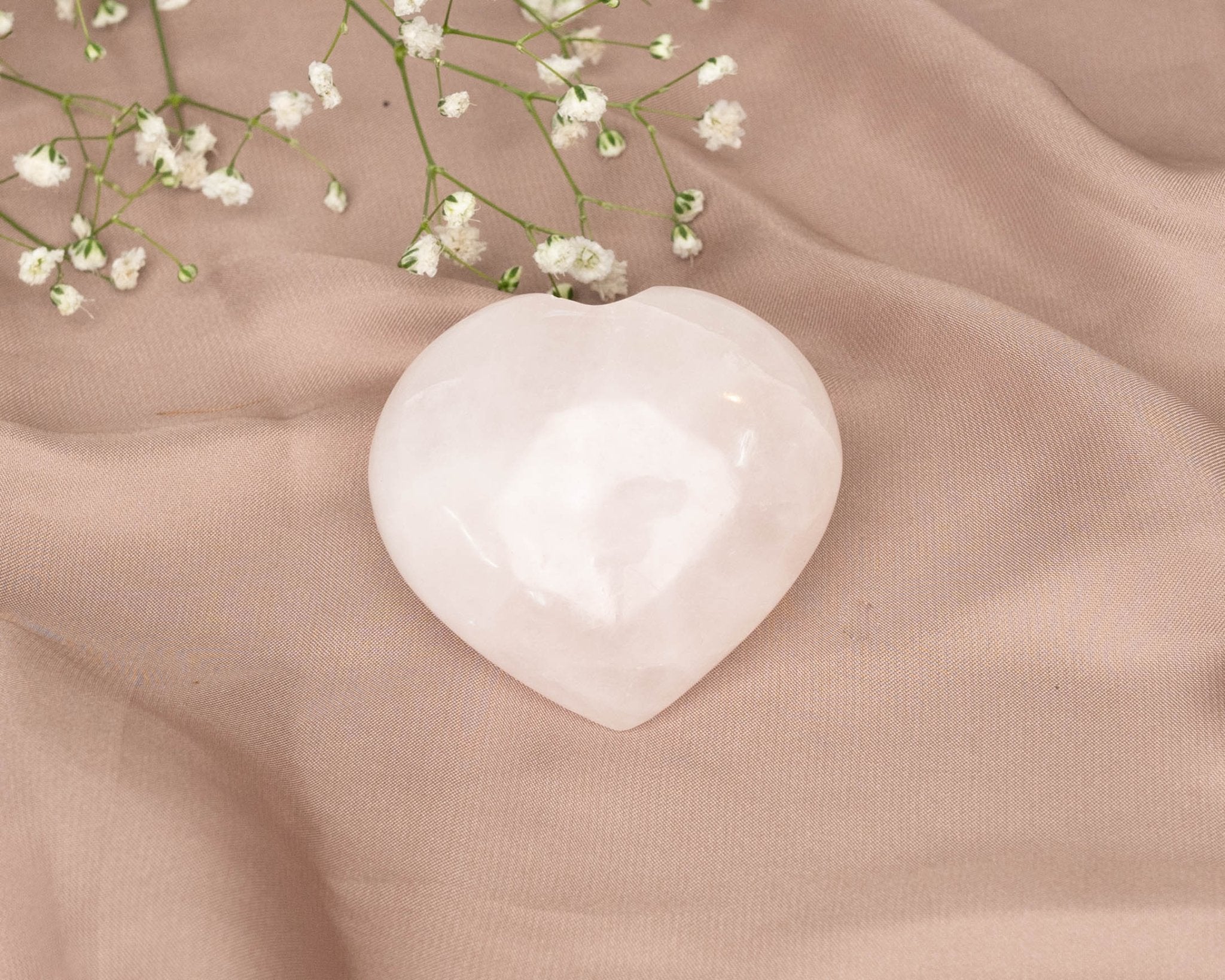 Rose Quartz Heart 71.5g - Bodh Gem and Crystals