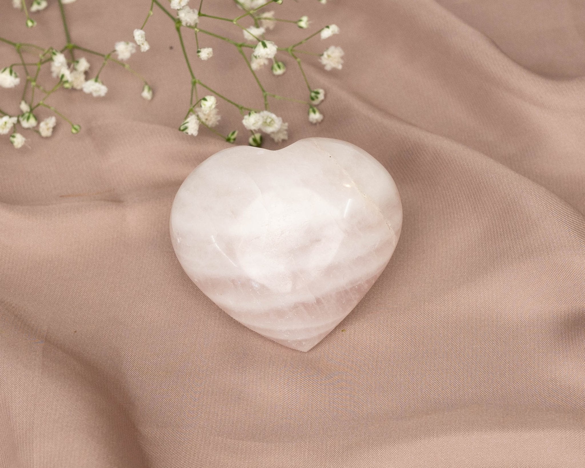 Rose Quartz Heart 73.0g - Bodh Gem and Crystals