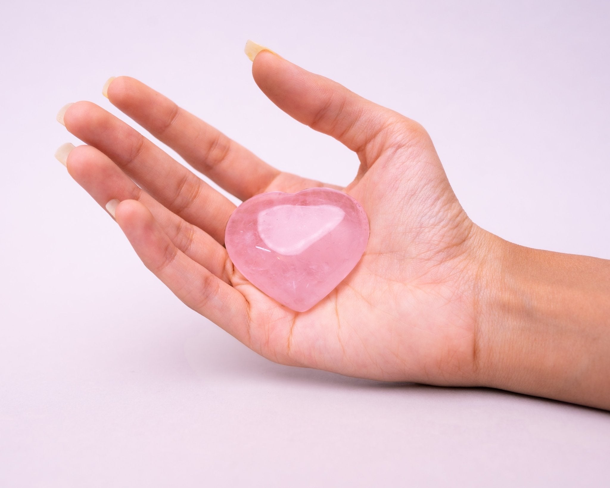 Rose Quartz Heart - Bodh Gem and Crystals