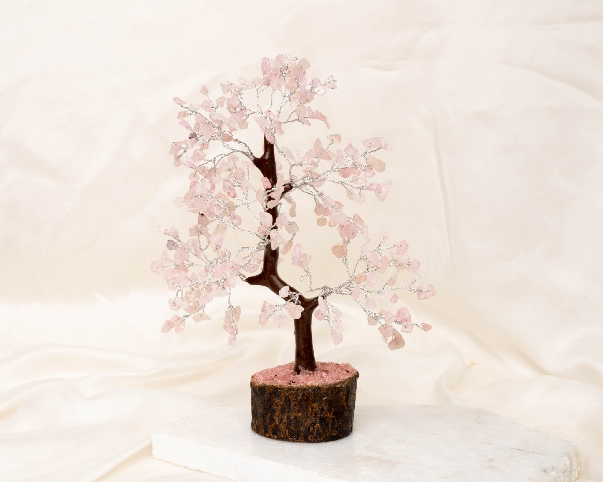Rose Quartz Tree - Bodh Gem and Crystals