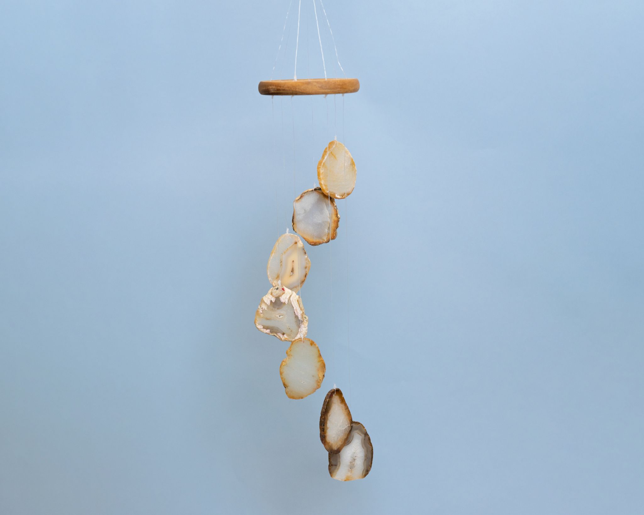 White Agate Wind Chime - Bodh Gem and Crystals