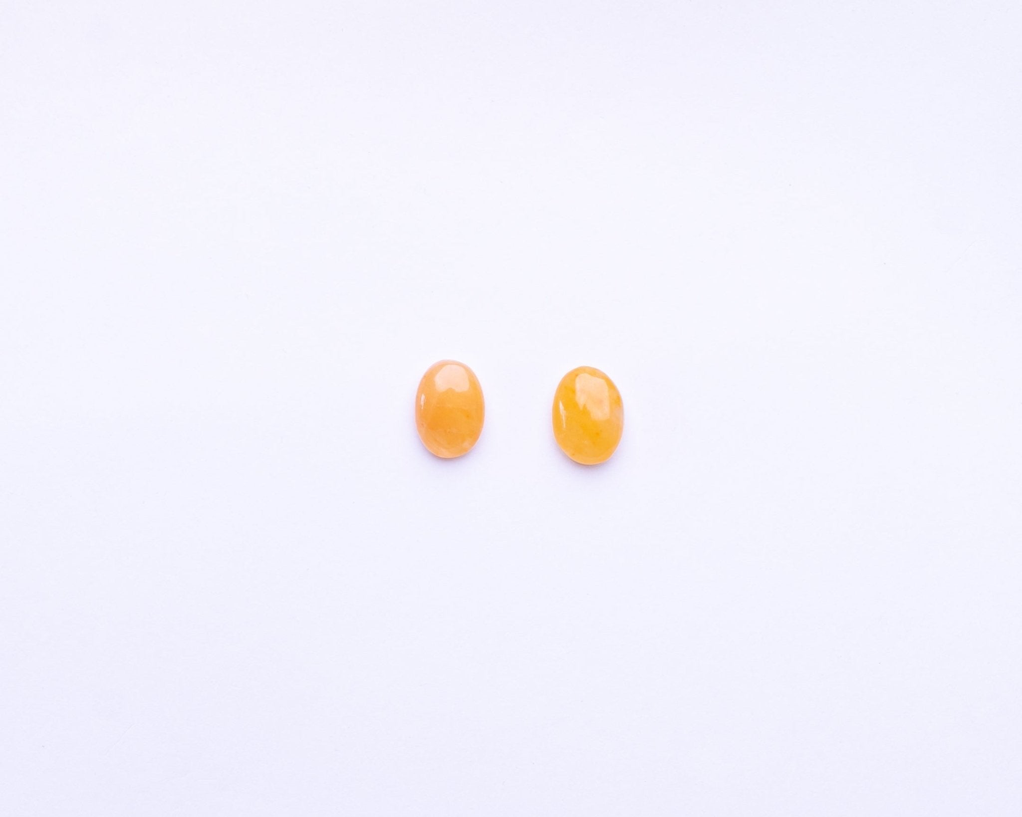 Yellow Agate Stud Earrings - Bodh Gem and Crystals